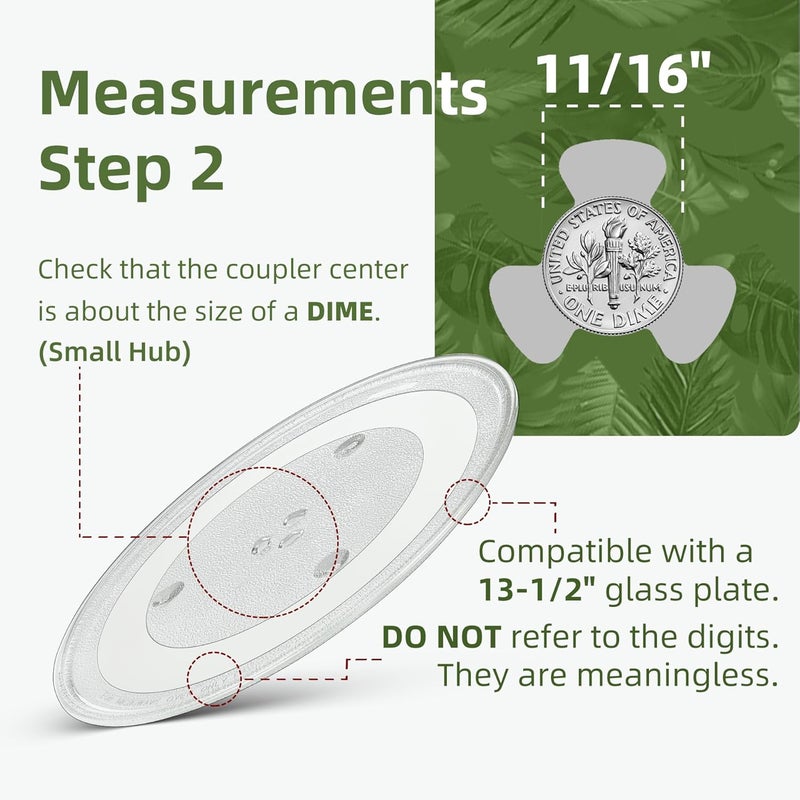 Gemroom 13.5" 340mm Microwave Turntable Plate Compatible with Panasonic F06015Q00AP F06014T00AP, 13 1/2 inch Replacement Microwave Glass Plate for GE WB49X10114 - Image 3