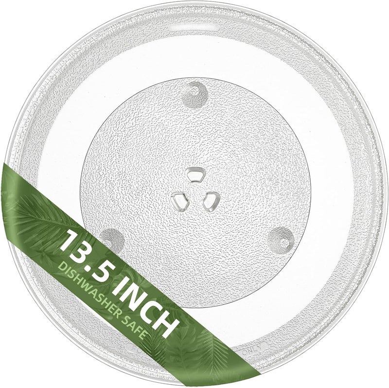 Gemroom 13.5" 340mm Microwave Turntable Plate Compatible with Panasonic F06015Q00AP F06014T00AP, 13 1/2 inch Replacement Microwave Glass Plate for GE WB49X10114 - Image 1