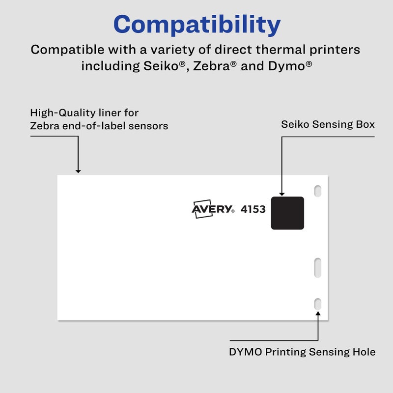 Avery Direct Thermal Shipping Labels, 2-1/8" x 4", White, Comparable to DYMO 30323, 1 Roll of Labels, 140 Printable Labels Total (4153) - Image 2
