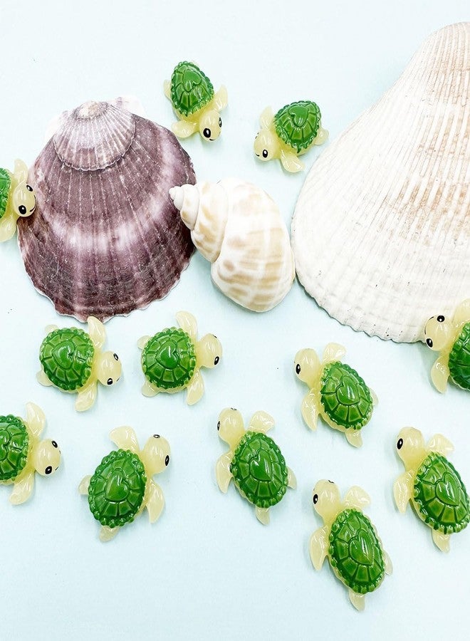 Suartus Mini Green Turtle - 30Pcs Resin Miniature Sea Turtle Figurines Tortoise Turtle Miniature Figurines Ocean Animals Statue for Fairy Garden Dollhouse Micro Landscape Decor Ornament - Image 2