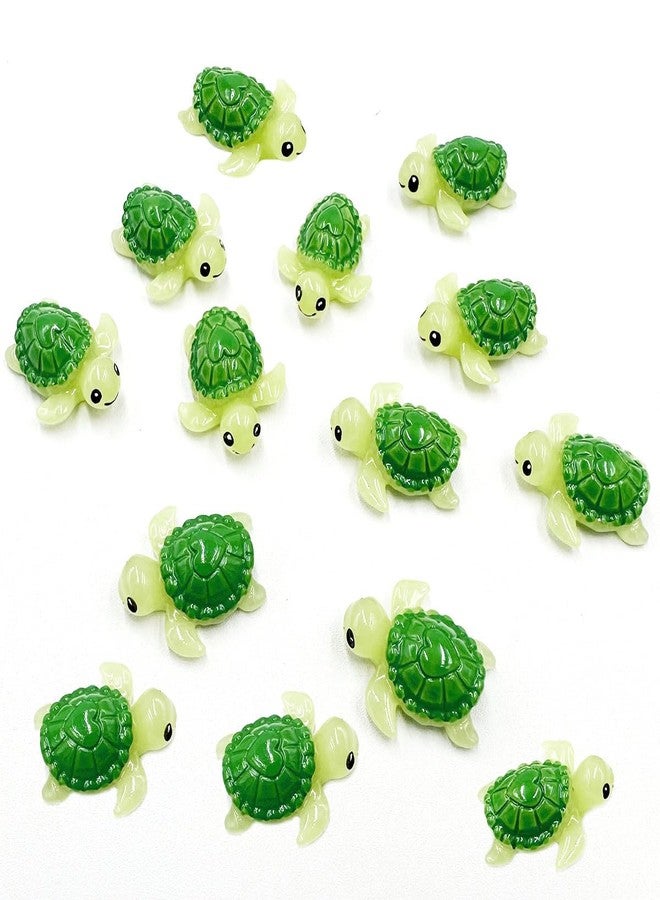 Suartus Mini Green Turtle - 30Pcs Resin Miniature Sea Turtle Figurines Tortoise Turtle Miniature Figurines Ocean Animals Statue for Fairy Garden Dollhouse Micro Landscape Decor Ornament - Image 1