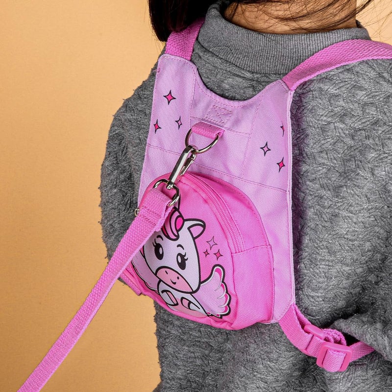 Haktoys Unicorn Toddler Harness with Leash â€“ Walking Leash for Toddlers | Cute & Secure Safety Harness for Walking Outdoors (Pink) - Image 2