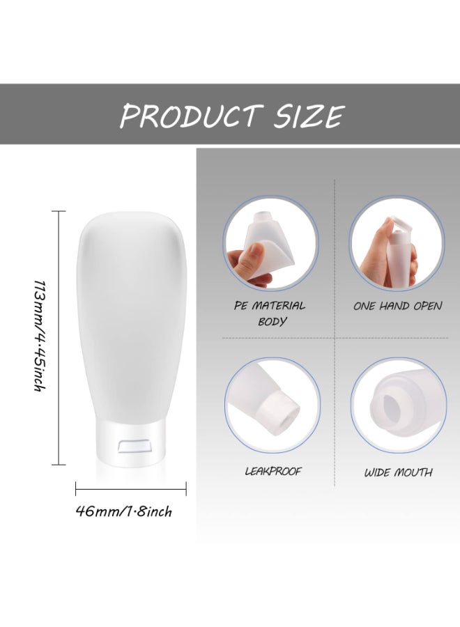 Cositina 10 Pack 60ml2oz Plastic Squeeze Tubes Travel Bottles Refillable Translucent Frosted Soft Cosmetic Container with Flip Cover for Facial Cleanser Shampoo Conditioner Lotion Toiletries - Image 4
