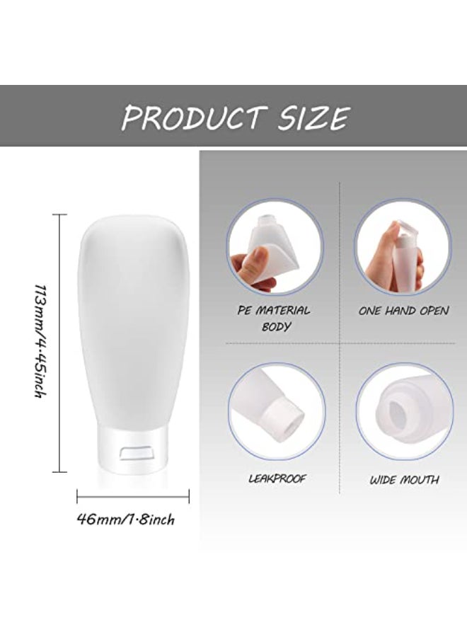 Cositina 10 Pack 60ml2oz Plastic Squeeze Tubes Travel Bottles Refillable Translucent Frosted Soft Cosmetic Container with Flip Cover for Facial Cleanser Shampoo Conditioner Lotion Toiletries - Image 3