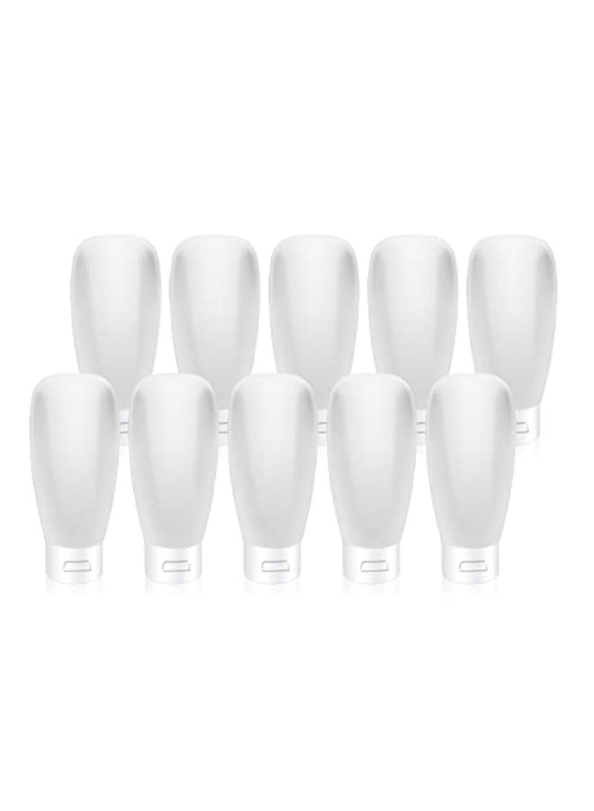 Cositina 10 Pack 60ml2oz Plastic Squeeze Tubes Travel Bottles Refillable Translucent Frosted Soft Cosmetic Container with Flip Cover for Facial Cleanser Shampoo Conditioner Lotion Toiletries - Image 1