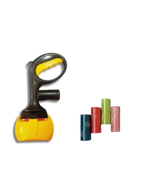 Premium Poop Scooper With 4 Pcs Poop Bag For Dog Portable Poop Pick Up Tool Easily Pick Up Pet Poop Without Mess For