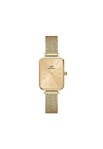 Daniel Wellington Quadro Unitone Women’s Watch – 20x26mm Square Case, Japanese Quartz Movement, Stainless Steel Mesh Strap, Water Resistant, Gold Watch for Women - Image 1