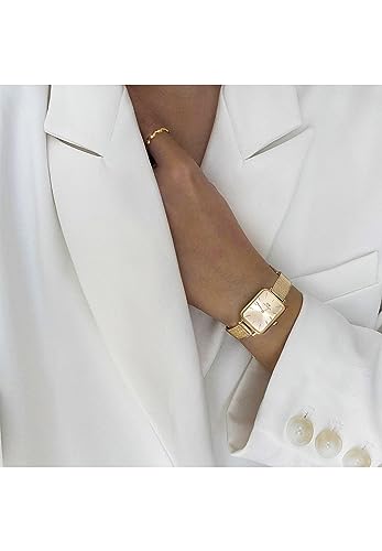 Daniel Wellington Quadro Unitone Women’s Watch – 20x26mm Square Case, Japanese Quartz Movement, Stainless Steel Mesh Strap, Water Resistant, Gold Watch for Women - Image 3