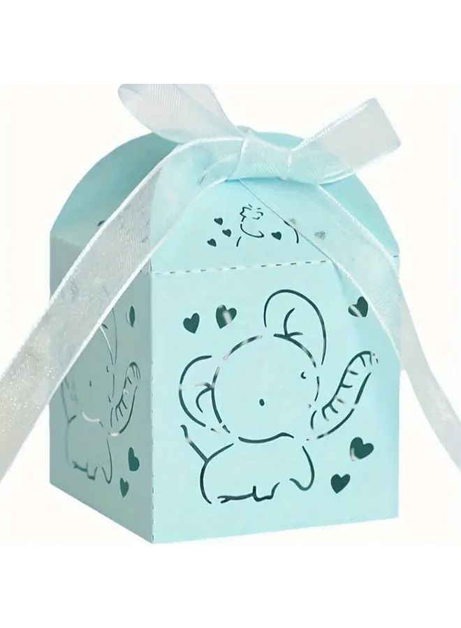 Off White Elephant Ribbon Gift Boxes 12 Pack Pastel Candy Treat Packaging Wedding Birthday Graduation Party - Image 2