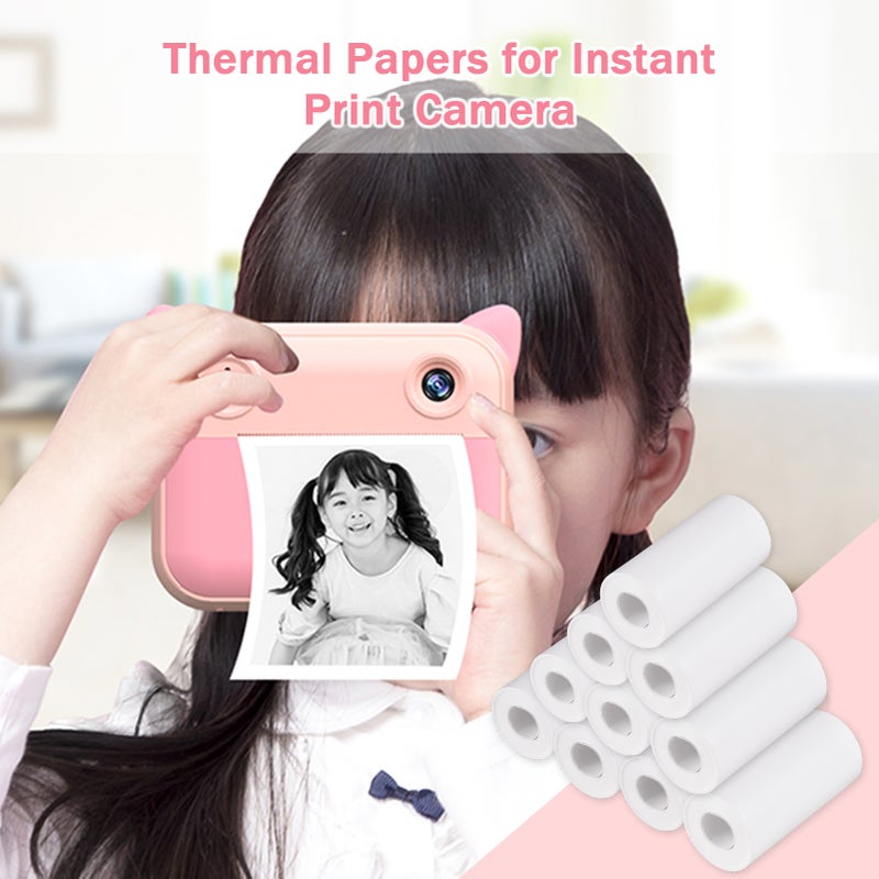Thermal Paper Roll 57*30mm Printing Paper for Label Printer Kids Instant Camera Refill Print Paper, Pack of 10 Rolls - Image 2