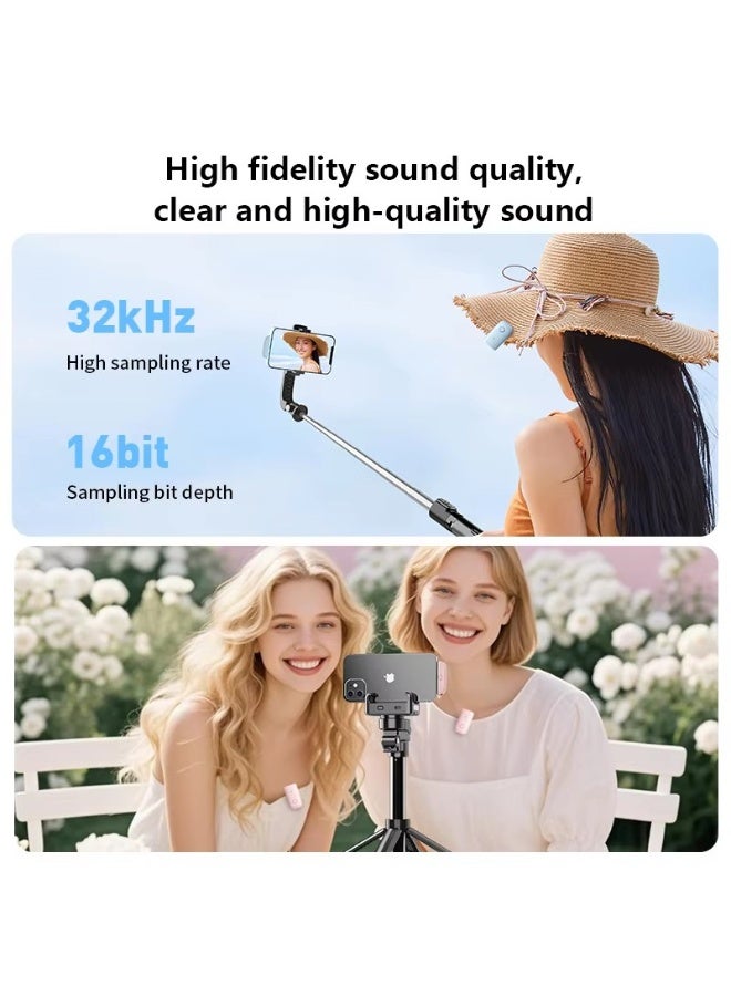 بلو فاير ميكروفون لافلير لاسلكي M8 ميني من 1 إلى 2 – مجموعة ميكروفون مزدوج مع إلغاء ضوضاء ذكي، بطاقة صوت مدمجة، ميكروفون متعدد الاتجاهات للبث المباشر، اليوتيوب، الآيفون، الكمبيوتر، الكاريوكي، المقابلات والعروض المسرحية - Image 3