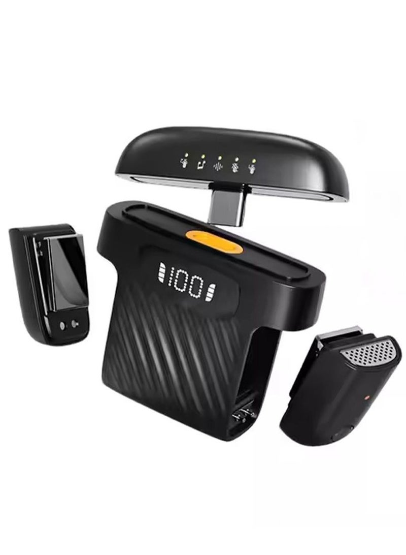 بلو فاير ميكروفون لافلير لاسلكي M8 ميني من 1 إلى 2 – مجموعة ميكروفون مزدوج مع إلغاء ضوضاء ذكي، بطاقة صوت مدمجة، ميكروفون متعدد الاتجاهات للبث المباشر، اليوتيوب، الآيفون، الكمبيوتر، الكاريوكي، المقابلات والعروض المسرحية - Image 1