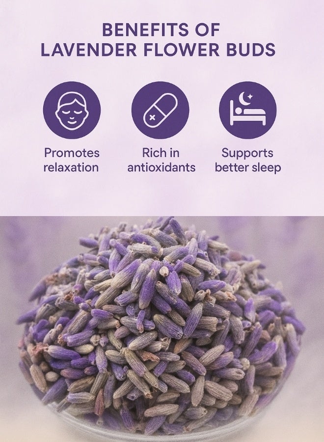 زهر براعم زهرة اللافندر الطبيعية | لافندر مجفف فاخر | نقي ١٠٠٪؜ وذو رائحة عطرية - Image 4