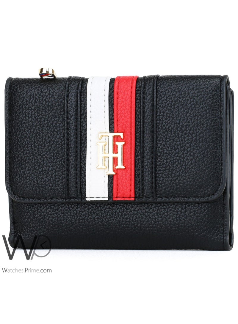 Tommy Icons محفظة تومي هيلفيغر نسائية جلد طبيعي أسود - Image 3