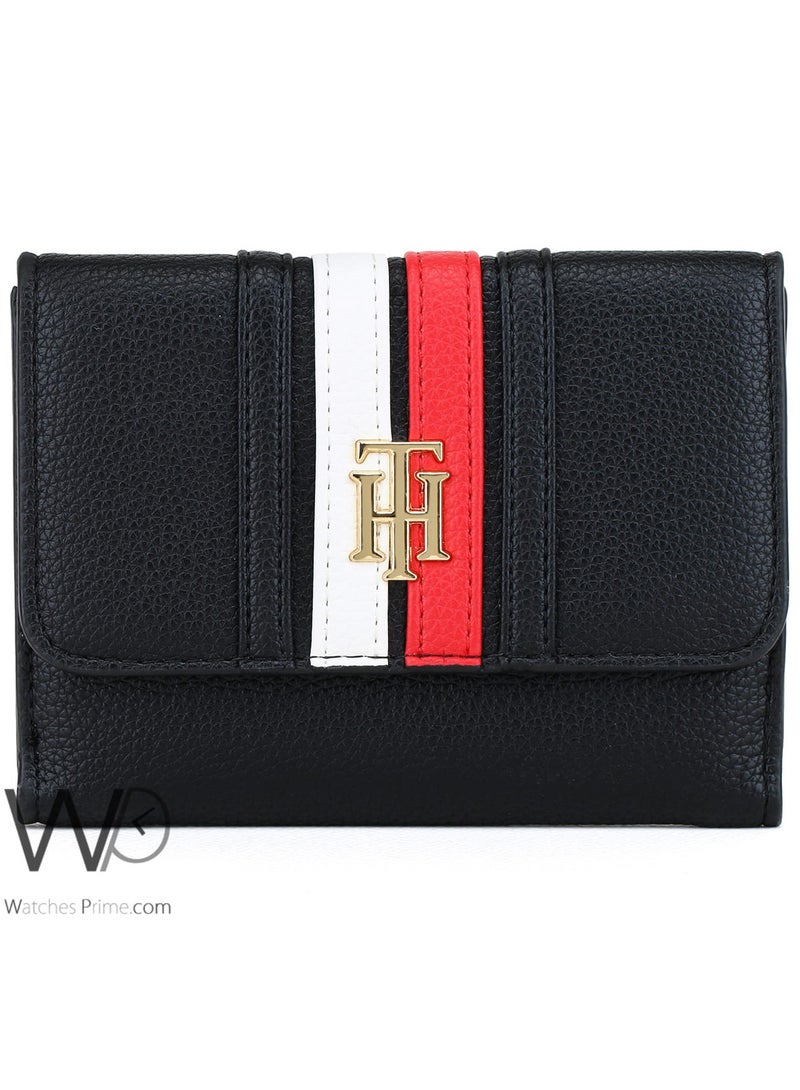 Tommy Icons محفظة تومي هيلفيغر نسائية جلد طبيعي أسود - Image 4