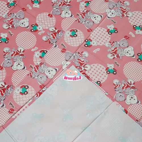 Nonibud Waterproof Plastic Mattress Protection Sheet for Baby and Adult - Double Bed/King Size - 7.5 x 6.5 feet (Peach Teddy) - Image 4