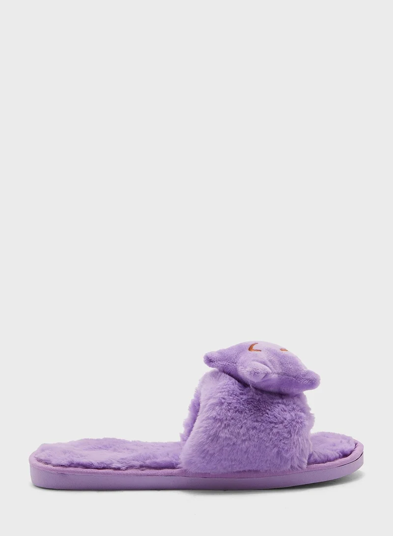 Ginger Happy Star Open Toe Bedroom Slippers