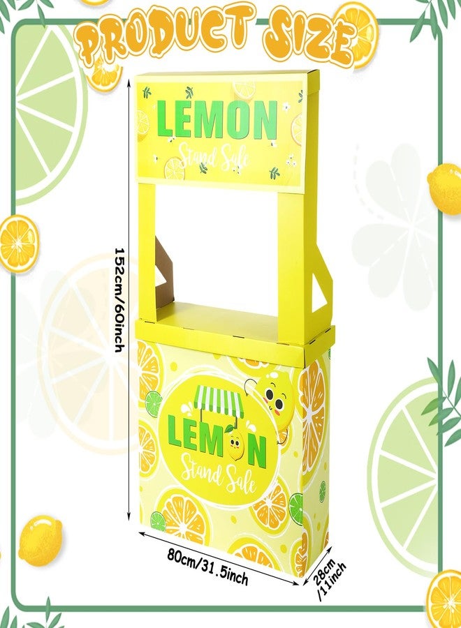 Dunzoom Lemon Stand Cardboard Cutout Standup Decorative Market Booth and Lemon Stand Photo Booth for Outdoor Party Decorations, 31.5 x 11 x 60 Inches - Image 2