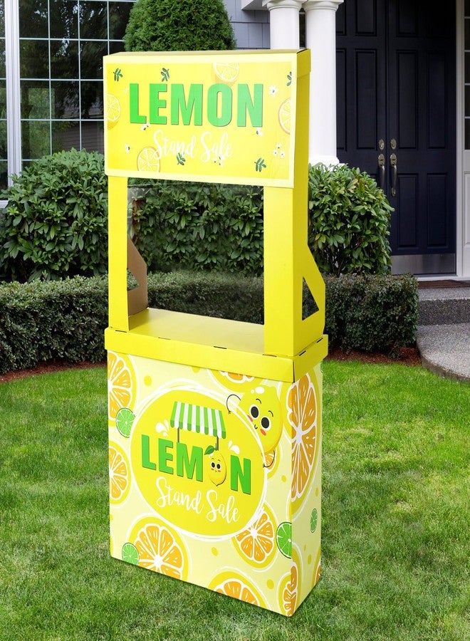 Dunzoom Lemon Stand Cardboard Cutout Standup Decorative Market Booth and Lemon Stand Photo Booth for Outdoor Party Decorations, 31.5 x 11 x 60 Inches - Image 1