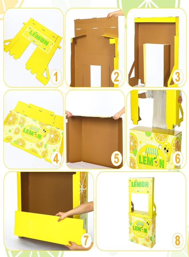Dunzoom Lemon Stand Cardboard Cutout Standup Decorative Market Booth and Lemon Stand Photo Booth for Outdoor Party Decorations, 31.5 x 11 x 60 Inches - Image 3