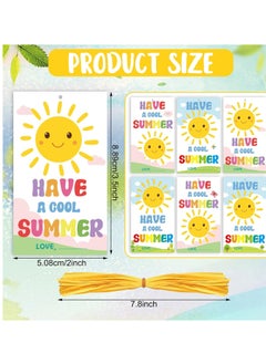 Generic 120 Pcs End of School Year Gift Tags Have a Cool Summer Paper Gift Tags with String Sunshine Teacher Appreciation Present Tags for Gift Wrapping Summer Party and Celebrations Decorations  - Image 4