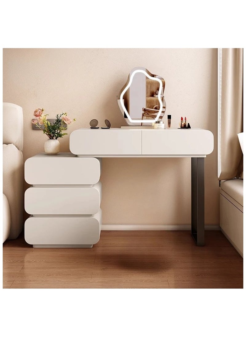 AWD Dressing Table with Mirror Sleek Vanity Table White Dressing Vanity Table Makeup Vanity Desk with Storage Drawers Bedroom Dresser with Storage Cabinet and Chair Makeup Table Set for Women's Bedroom  - Image 1