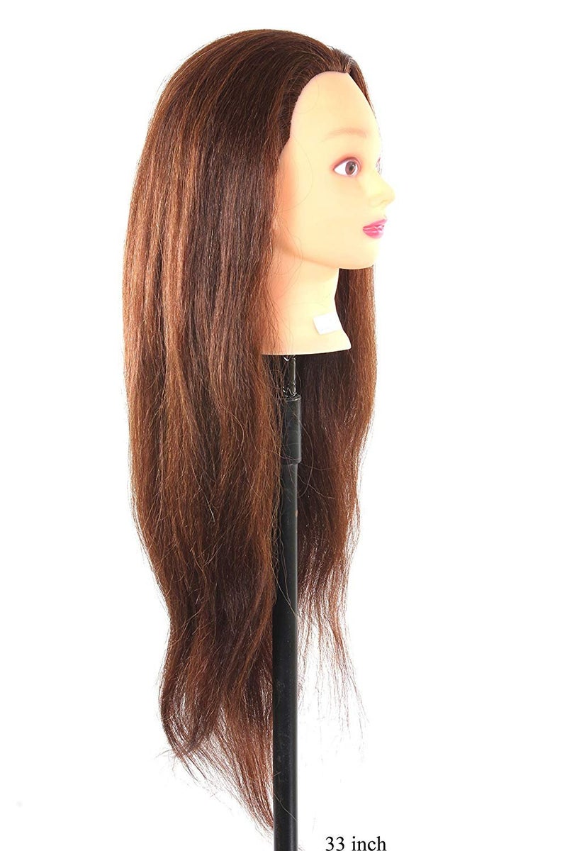 Ritzkart 31 Inch Mix Long Hair Brown Dummy For All Purpose Mix Hair with Free Small Dummy Stand adds convenience by allowing you to work on hairstyles with stability and ease - Image 3