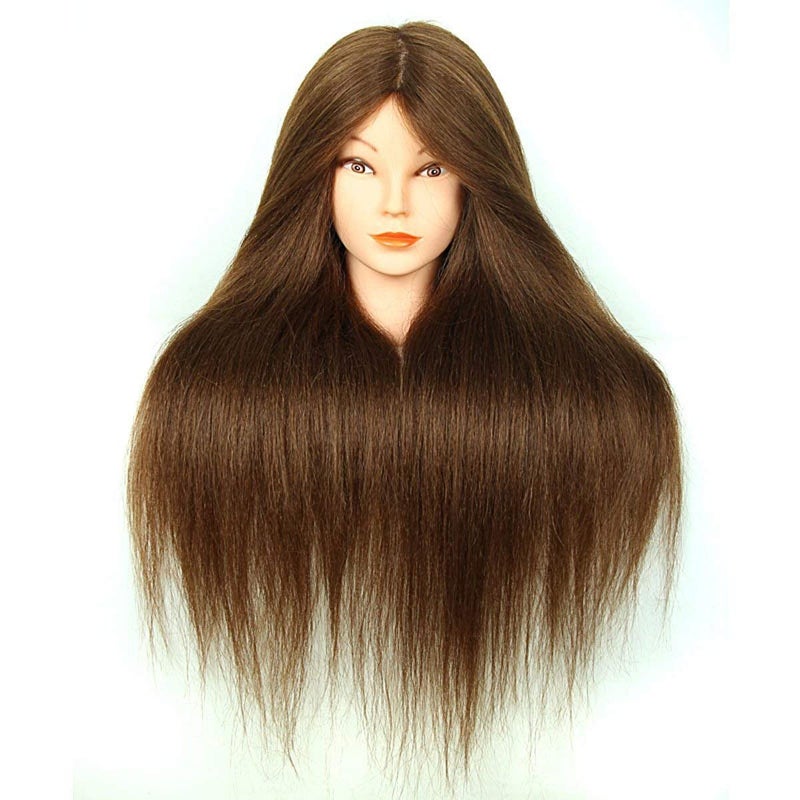 Ritzkart 31 Inch Mix Long Hair Brown Dummy For All Purpose Mix Hair with Free Small Dummy Stand adds convenience by allowing you to work on hairstyles with stability and ease - Image 1