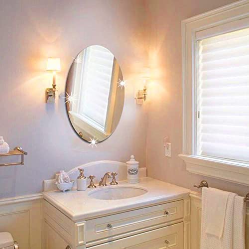 Pack of 2 Oval Shape Mirror Sticker for Wall on Tiles Bathroom Bedroom Living Room Unbreakable Plastic 30 20 cm  - Image 5