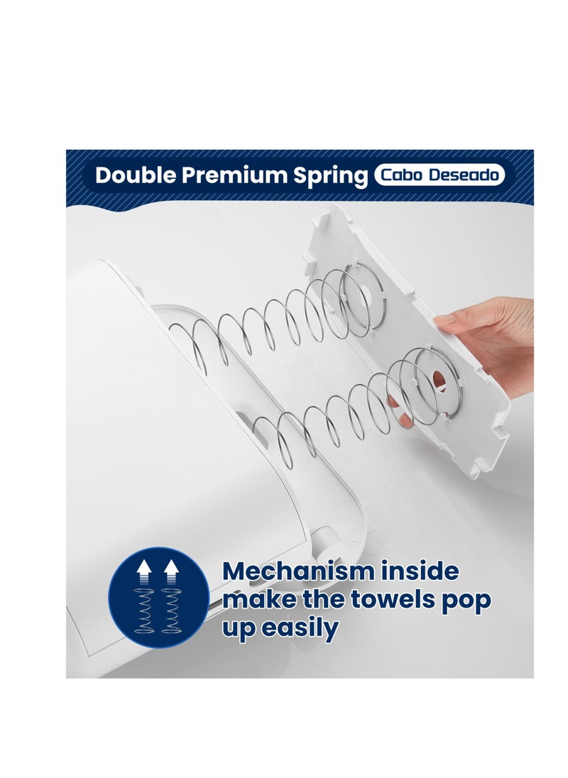 Countertop Paper Towel Dispenser, Multifold Hand Towel Dispenser, 200 Sheets Refill Reminder Hand Paper Towel Dispenser, Napkin Dispenser for Kitchen, Bathroom, Toilet, Bedroom, White  - Image 5