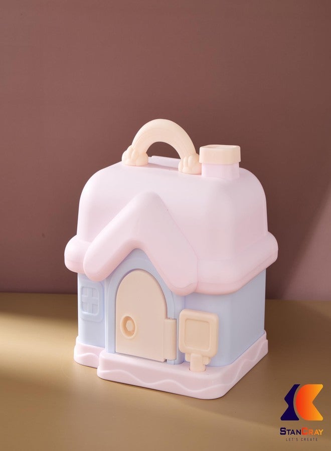STANCRAY Cute Small Savings Bank Money Deposit and Withdrawal Piggy Bank with Key Holder House Piggy Bank for Girls and Boys Coin Bank with Handle, Lock and Key. (Model 1) - Image 4