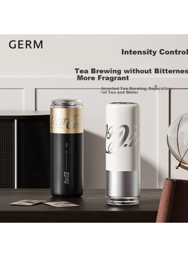 Germ Coca-cola Insulated Mug, Tea Capsule Cup, Office Tea Infuser Water Bottle, Stainless Steel Portable Cup, 480ml, Silver - Image 4