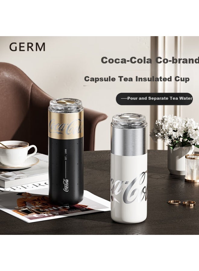 Germ Coca-cola Insulated Mug, Tea Capsule Cup, Office Tea Infuser Water Bottle, Stainless Steel Portable Cup, 480ml, Silver - Image 5