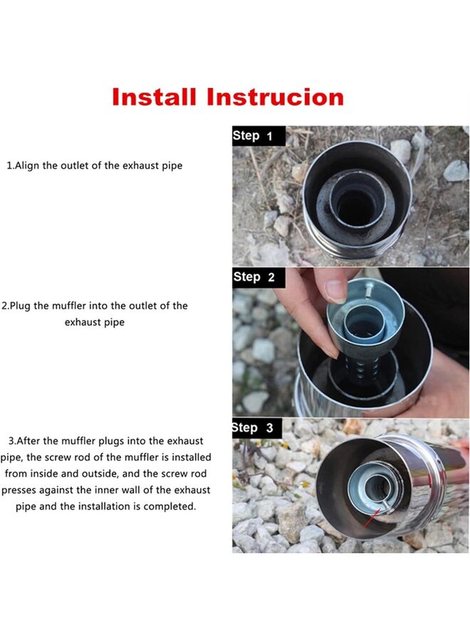 2 Pcs Motorcycle Exhaust Silencer Motorbike Muffler Insert Baffle Silencer Universal,35MM (Color : Black) - Image 3