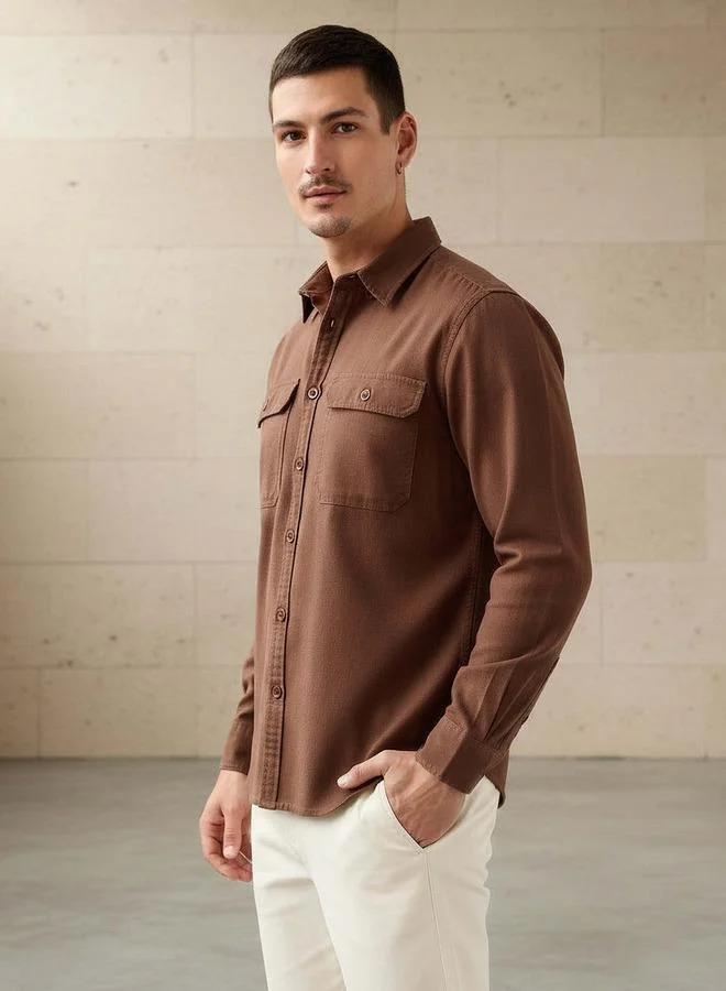 Splash FAV Regular Fit Linen Blend Shirt