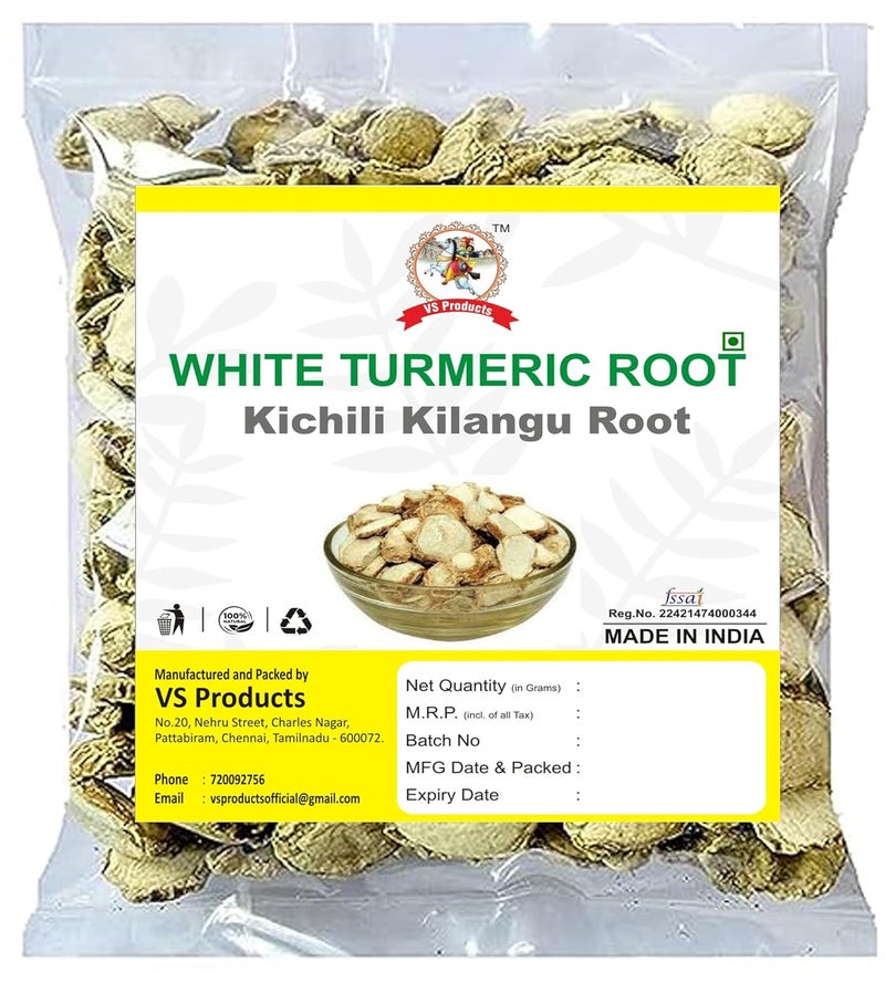 VS Products Poolankilangu Root 100g Zeodary Root Curcuma Zedoaria Kichilli Kilangu Kachur White Turmeric whole pack of 1 x 100g - Image 1