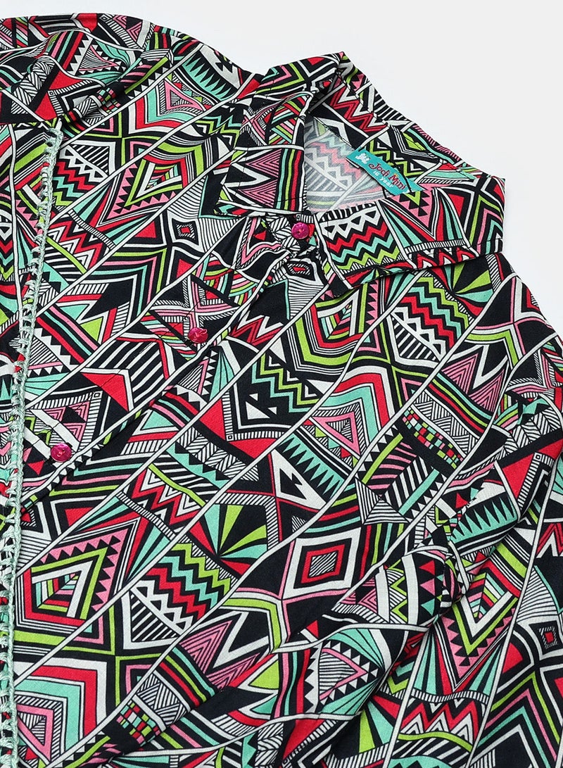 Jodi Mini Kids Girls Diagonal Shirt - Image 3