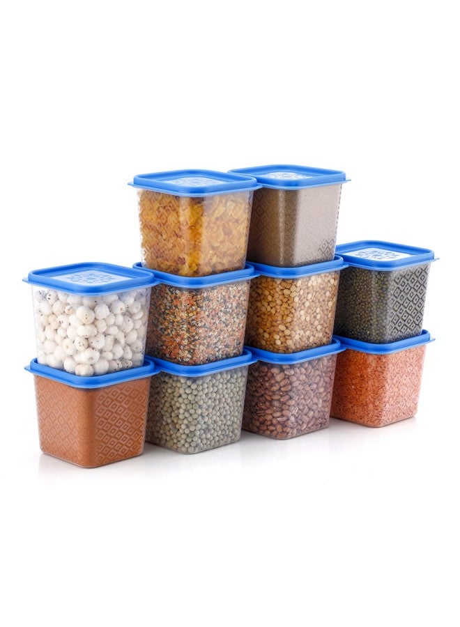 HINDSTAR Multipurpose Plastic Storage Jars and Kitchen Mate Classic Containers | BPA-Free, Airtight Kitchen Container Set for Spices, Grains and More Items - Transparent (750ML, Set of 10) - Image 1