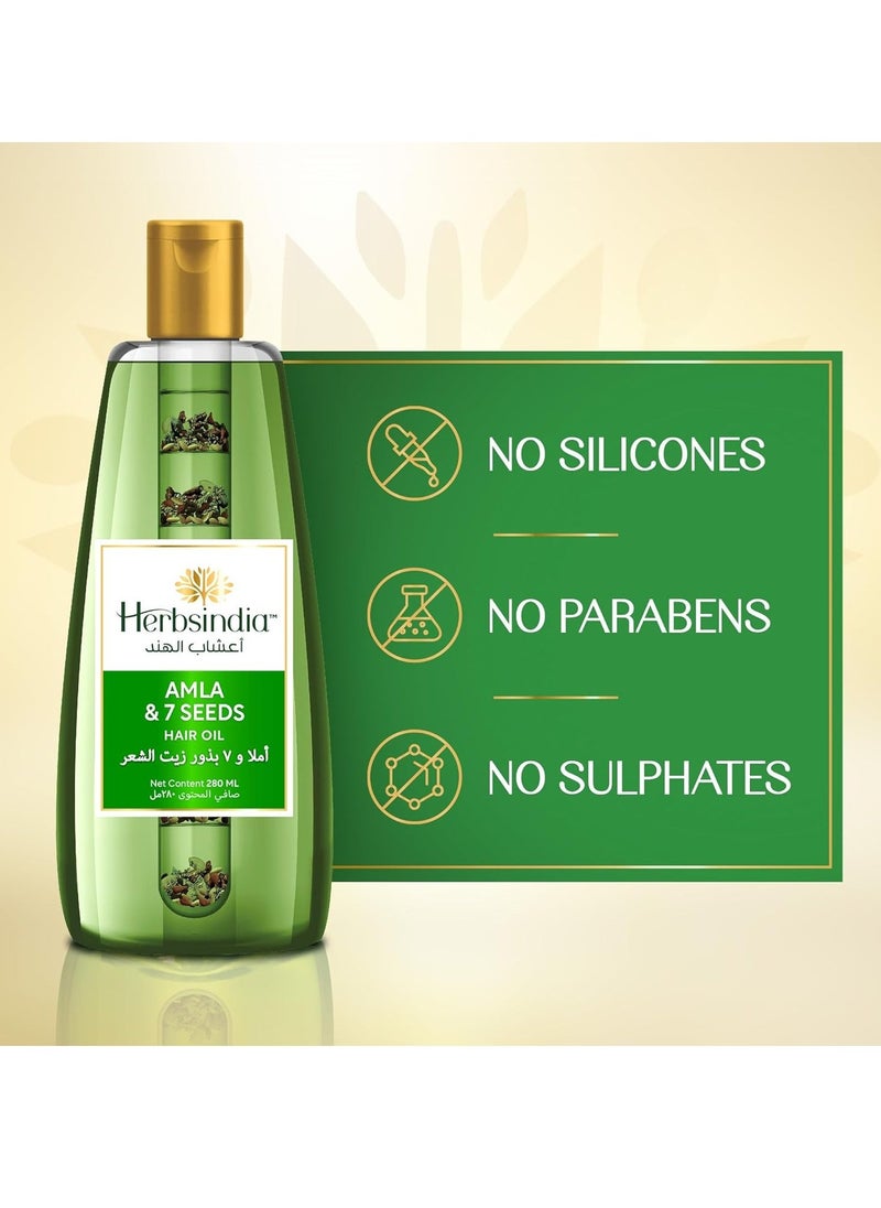 Herbsindia - Amla and 7 Seeds Hair Oil 180 ml - Image 1