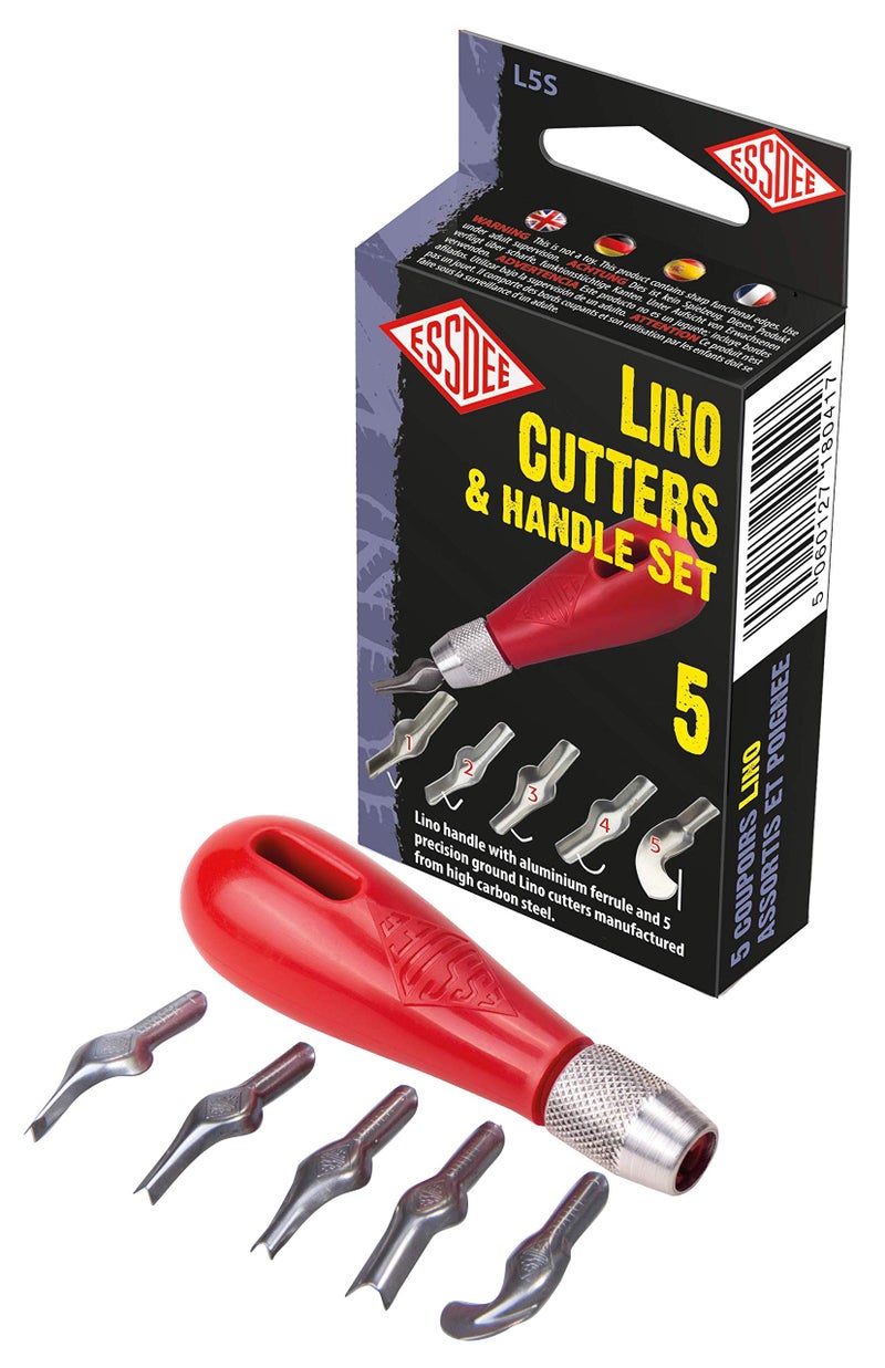 ESSDEE 0.5mm Linoleum Cutter Tool - No. 1 Size Lino Blades - High Carbon Steel - Pack of 5 - Made in UK - Image 1