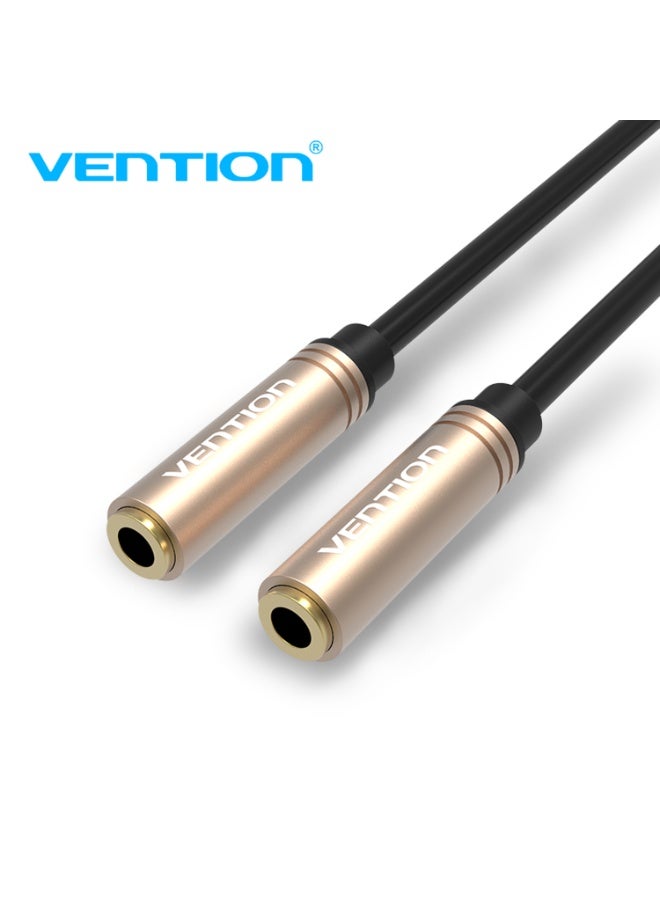 VENTION 3.5mm Female to Female Audio Extension Cable 0.3M Red Metal Type Model # BFABY - Image 1