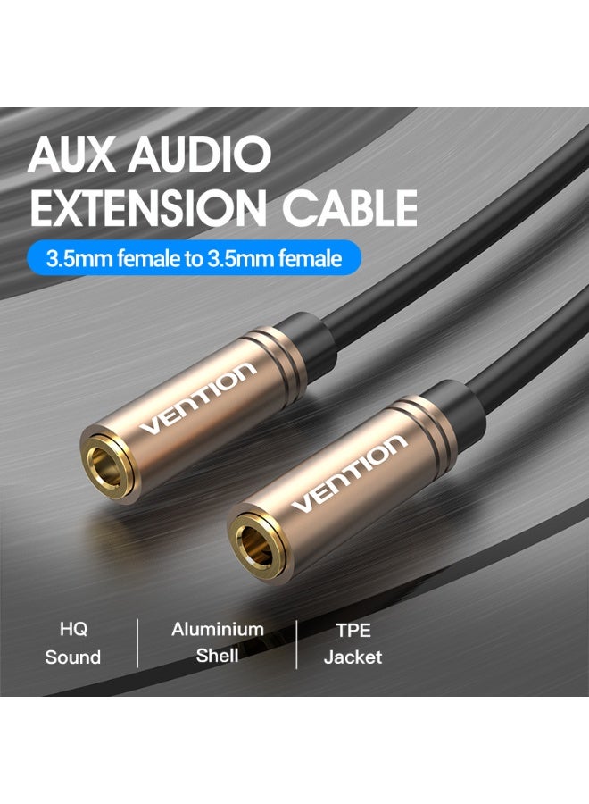 VENTION 3.5mm Female to Female Audio Extension Cable 0.3M Red Metal Type Model # BFABY - Image 3