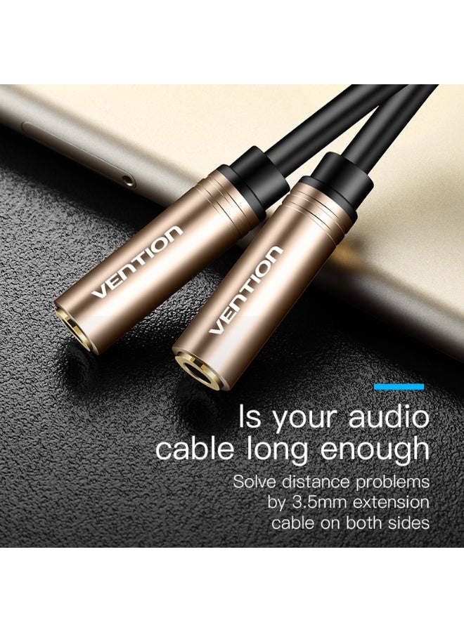 VENTION 3.5mm Female to Female Audio Extension Cable 0.3M Red Metal Type Model # BFABY - Image 4