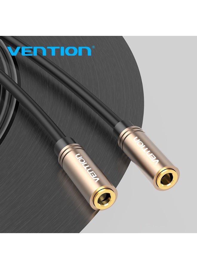 VENTION 3.5mm Female to Female Audio Extension Cable 0.3M Red Metal Type Model # BFABY - Image 2