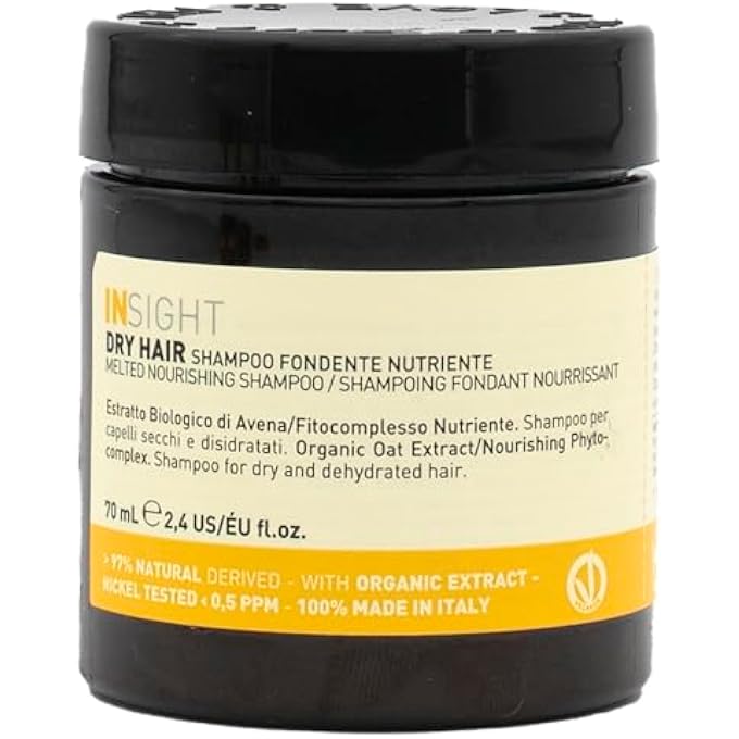 Insight Dry Hair Melted Shampoo with Oat Extract & Nourishing Phytoâ€‘Complex for Deep Hydration & Elasticity, 2.37 Fl. Oz. / 70 mL