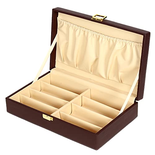 Hard Craft Sunglasses Specs Spectacle Eyewear Goggles Organizer Box Case 8 slots PU Leather Sunglass Shades Holder Cover Pouch Organiser Box For Men and Women - Image 2