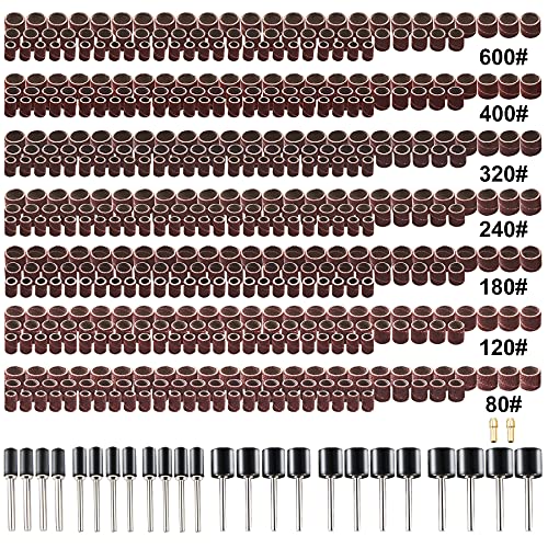 Juasky 551pcs Sanding Drums for Dremel Rotary Tool,Sanding Bits Bands Sander Sandpaper for Drill Woodworking Accessories - Image 1