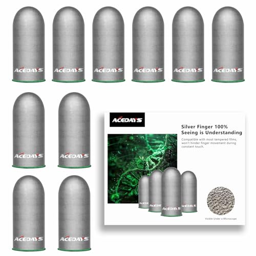 ACEDAYS Gaming Finger Sleeves,100% Visible Silver Fibers,Just Right Pressure/Breathable/Sweatproof, Upgrade Gaming Gloves for PUBG Mobile/Knives Out/Call of Duty Mobile（10pcs） L - Image 1