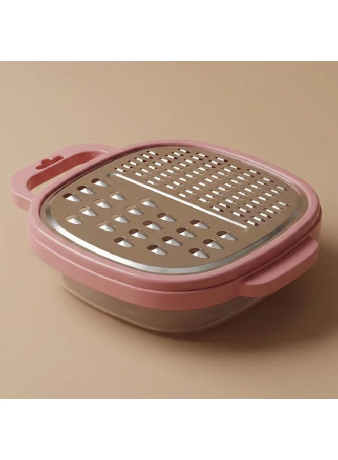 Alsaif Steel grater with box and lid - pink silver - Image 1
