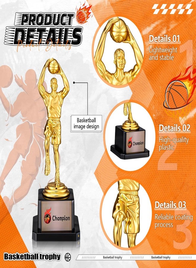 Silipull 12 Pack Basketball Trophy Award Kits 6.7 Inch Sports Award Medals with Stickers Sports Contest Trophies Bulk Plaques Team Prize Gift Trophies for Competition - Image 3